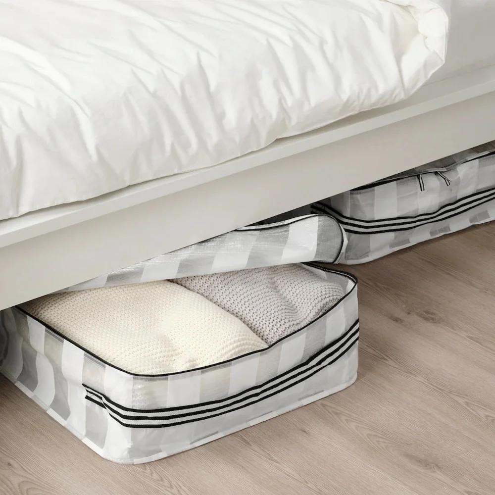 GÖRSNYGG Storage Cases Set of 4 - White with Black Stripes